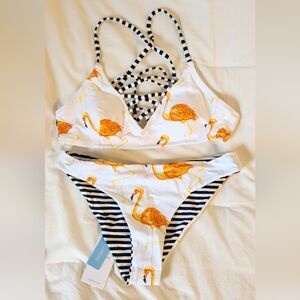 NWT Cupshe flamingo bikini size S